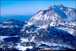 Lassen Peak, 10,457’ aerial photo wLake Helen; near Chester, CA